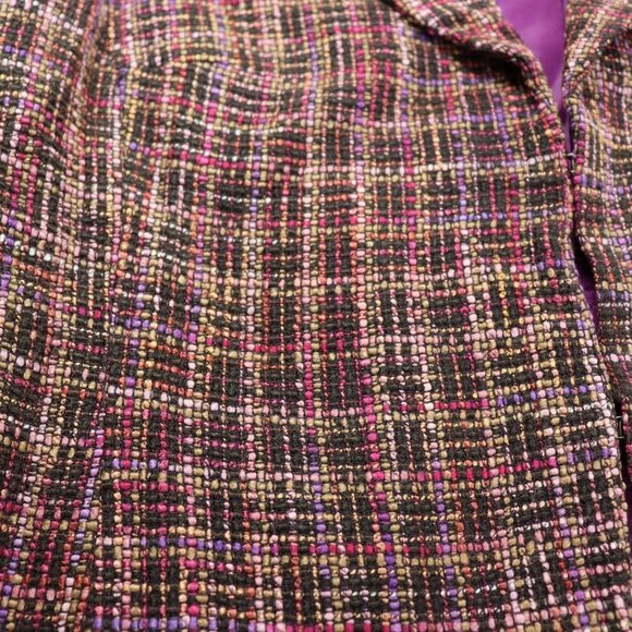 Coldwater Creek Wool Blend Blazer Womens Size 10 Lined Tweed Multicolor Jacket - Picture 7 of 10